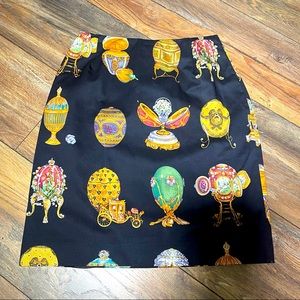Judy Lee Cole Skirt Black Faberge Egg Print
